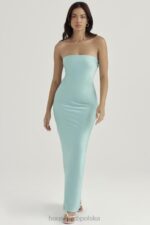 House of CB Maxi Sukienka Satynowa Bez Ramiączek Jade Alette
