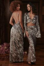 House of CB Midi Spódnica Clara Pewter Elegancka Moda Kobieca - Image 2