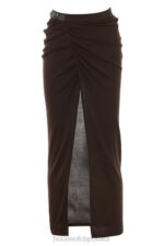 House of CB Midi Spódnica Dzianinowa Espresso Lilas Modna Odzież - Image 12