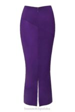 House of CB Midi Spódnica Satynowa Winogronowa Colette Trendy Odzież Damska - Image 7