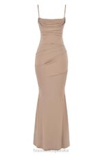 House of CB Milena Almond Maxi Dżersejowa Gorsetowa Sukienka Modna - Image 5