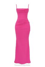 House of CB Milena Gorący Róż Gorsetowa Sukienka Maxi Modna Odzież - Image 12