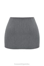 House of CB Mini Spódnica A Szara Jasaminowa Trendy Moda - Image 6