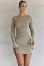 House of CB Mini Spódnica Dzianinowa Ciemnoszara Trendy Modne Must Have - Image 2