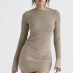 House of CB Mini Spódnica Dzianinowa Ciemnoszara Trendy Modne Must Have