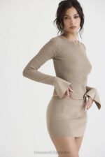 House of CB Mini Spódnica Dzianinowa Ciemnoszara Trendy Modne Must Have - Image 8