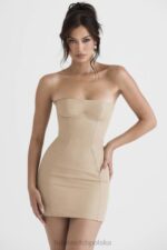 House of CB Mini Sukienka Bez Ramiączek Elissa Stone Modna Odzież Kobieca