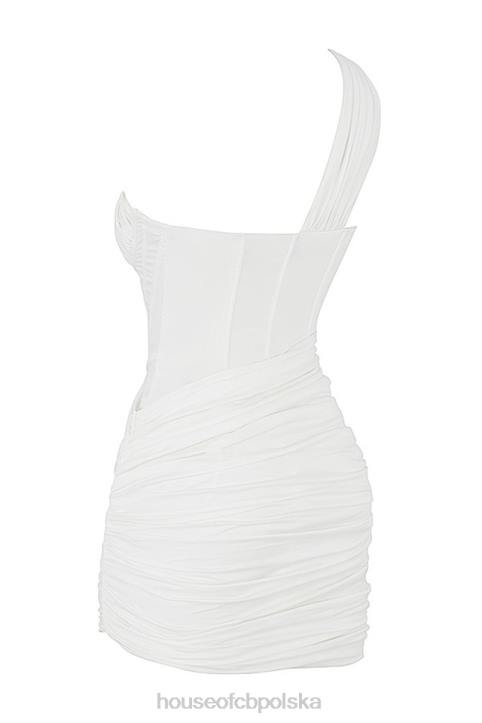 House of CB Mini Sukienka Biała z Wycięciem Clementine Modna Odzież Damska - Image 7