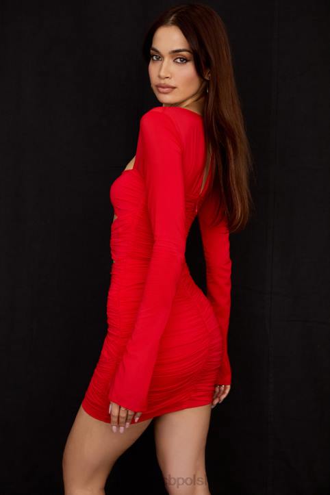 House of CB Mini Sukienka Camille Scarlet z Jedwabiu Elegancka Moda - Image 11