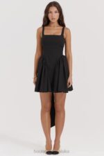 House of CB mini sukienka czarna kokardka stylowa moda - Image 11