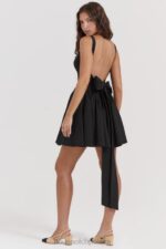 House of CB mini sukienka czarna kokardka stylowa moda