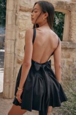 House of CB mini sukienka czarna kokardka stylowa moda - Image 3