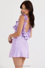 House of CB Mini Sukienka Falbana Tink Orchidea Modna Odzież