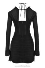 House of CB Mini Sukienka Gorset Jedwab Czarna Elegancja - Image 8