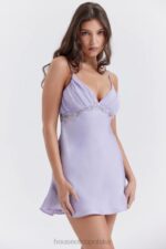 House of CB Mini Sukienka Haft Christa Lawenda Stylowa Moda - Image 11