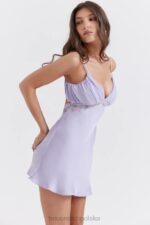 House of CB Mini Sukienka Haft Christa Lawenda Stylowa Moda - Image 12