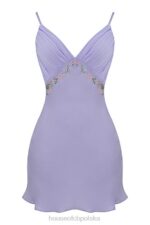 House of CB Mini Sukienka Haft Christa Lawenda Stylowa Moda - Image 3