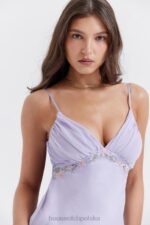 House of CB Mini Sukienka Haft Christa Lawenda Stylowa Moda - Image 9