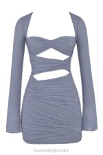 House of CB Mini Sukienka Jedwabna Szara Camille 4PND321 Elegancka Moda - Image 12
