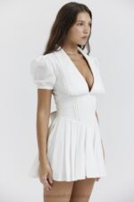 House of CB mini sukienka plisowana biała na każdą okazję - Image 12