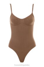 House of CB mokka krótkie body rzeźbione stylowa odzież - Image 12