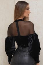 House of CB Monique Body czarny aksamit i tiul na każdą okazję - Image 11
