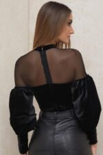 House of CB Monique Body czarny aksamit i tiul na każdą okazję - Image 12