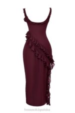 House of CB Morwowa Sukienka Maxi z Falbaną Elegancja i Styl - Image 8