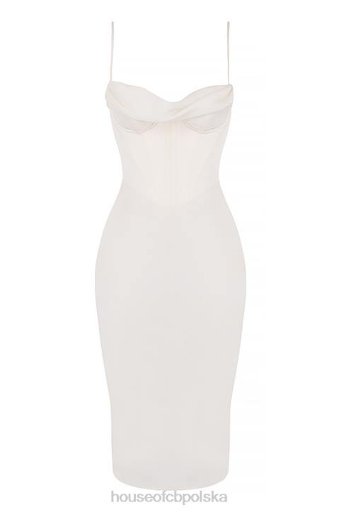 House of CB Myrna Sukienka Gorsetowa Kolor Kości Słoniowej Elegancka Moda - Image 6