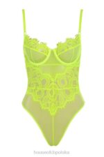 House of CB Nadia koronkowe body neonowożółte modna odzież damska - Image 4