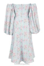 House of CB niebieska sukienka midi bardot w kwiaty na każdą okazję - Image 7