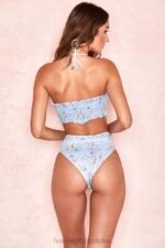 House of CB Niebieskie Kwiatowe Bikini Marszczone Perdita 4PND1246 - Image 9