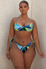House of CB Niebieskozielone bikini wiązane na szyi Isla Grande letnia moda plażowa - Image 14