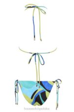 House of CB Niebieskozielone bikini wiązane na szyi Isla Grande letnia moda plażowa - Image 7
