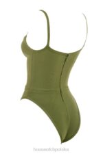 House of CB Oliwkowe Body Bandażowe z Dekoltem w Kształcie Serca - Image 11