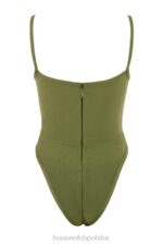 House of CB Oliwkowe Body Bandażowe z Dekoltem w Kształcie Serca - Image 3