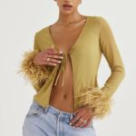 House of CB Oliwkowy Top Claudia Modny Styl 4PND721