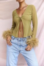 House of CB Oliwkowy Top Claudia Modny Styl 4PND721 - Image 4