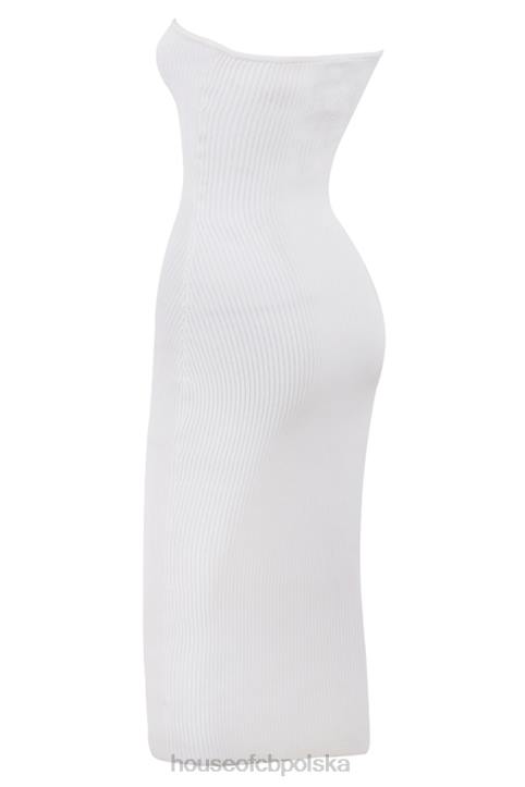 House of CB Oriana Biała Midi Sukienka Bez Ramiączek Modna Odzież - Image 11