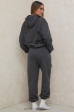 House of CB Oversize Bluza Kaptur Grafitowa Stylowa Moda - Image 3