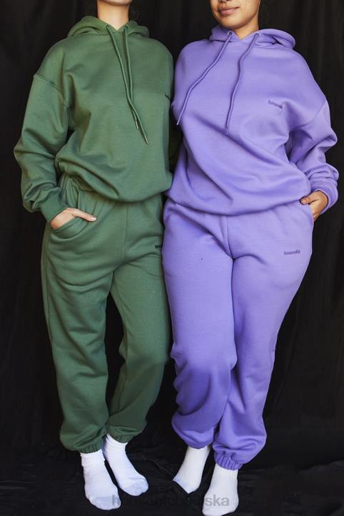 House of CB Oversize bluza z kapturem Halo w kolorze mchu - Image 9