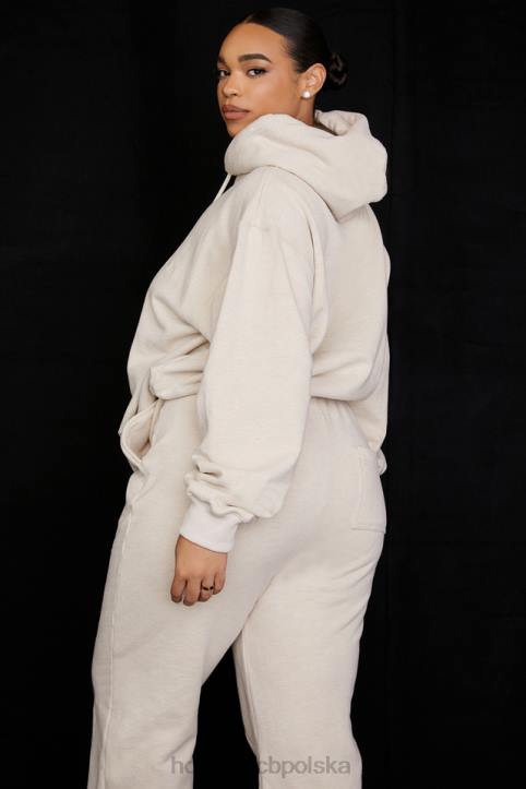 House of CB Oversize bluza z kapturem Halo w kolorze płatków owsianych modna odzież damska - Image 11