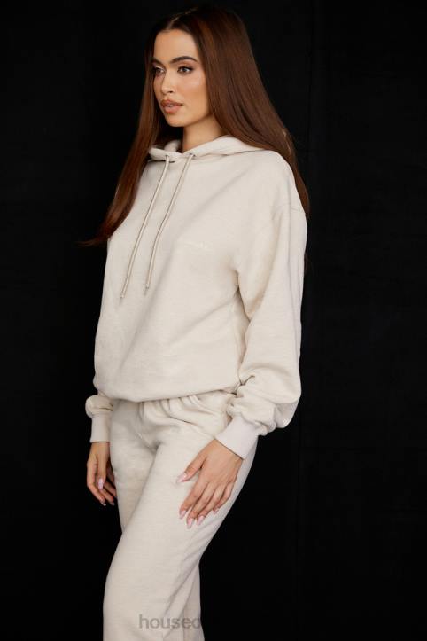 House of CB Oversize bluza z kapturem Halo w kolorze płatków owsianych modna odzież damska - Image 8