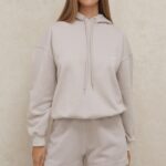 House of CB Oversize bluza z kapturem z kamieniem halo w kolorze szarym modna odzież streetwear