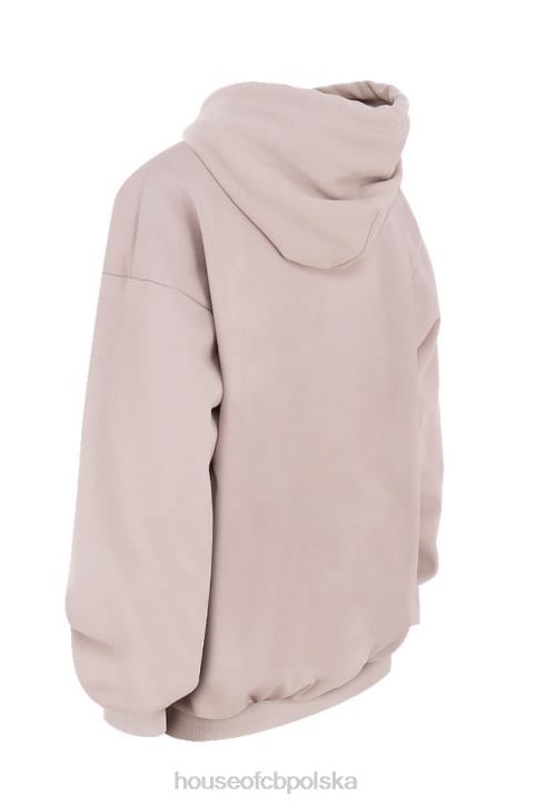 House of CB Oversize bluza z kapturem z kamieniem halo w kolorze szarym modna odzież streetwear - Image 7