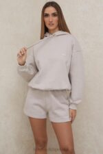House of CB Oversize bluza z kapturem z kamieniem halo w kolorze szarym modna odzież streetwear - Image 9