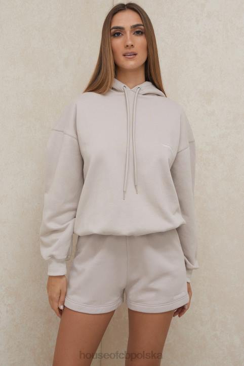House of CB Oversize bluza z kapturem z kamieniem halo w kolorze szarym modna odzież streetwear - Image 1