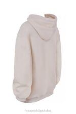 House of CB Oversize Bluza Z Kapturem Złamana Biała Modna Odzież - Image 3