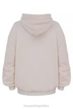 House of CB Oversize Bluza Z Kapturem Złamana Biała Modna Odzież - Image 4