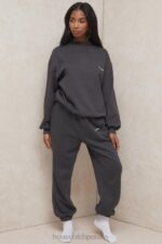 House of CB Polarowe Spodnie do Joggingu Sky Black Komfort i Styl